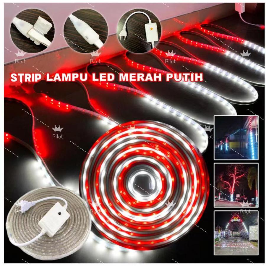 LAMPU STRIP MERAH PUTIH - LAMPU AGUSTUSAN Lampu Hias 17 Agustus - Lampu Merah Putih Bendera