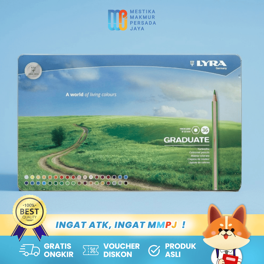 

Lyra Graduate Colour Pencils - Pensil Warna 24 / 36 Warna 3.8mm 2871240 / 2871360