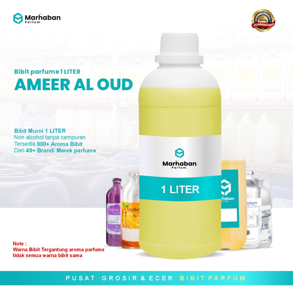 Bibit Parfume Murni - AMEER AL OUD - Non Alkohol - Tanpa Campuran - 500ML & 1 LITER