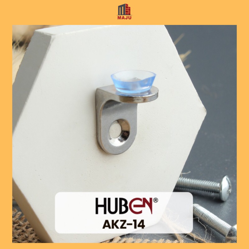 Ambalan Kaca Siku Plat L Tebal AKZ 14 Huben Penyangga / Penopang / Penahan Kaca Rak Lemari