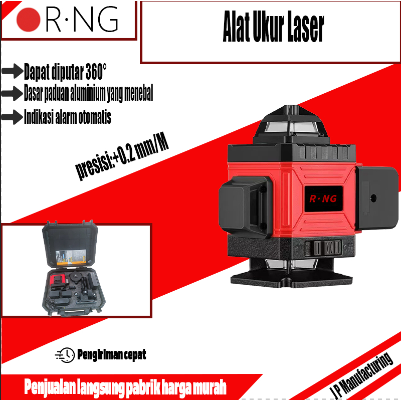 【R·NG】18V Waterpass Laser Multifungsi Laser Bangunan Waterpass Laser Mini Laser Tukang Bangunan