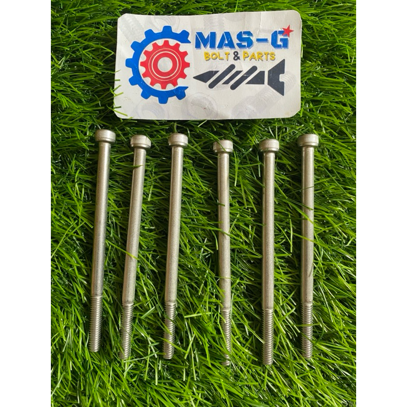 Baut L Stainless Half Drat Anti karat M6x100 drat 10mm ( 10cm )