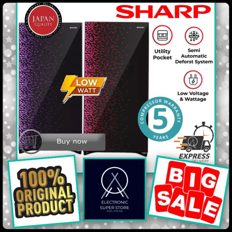 KULKAS 1 PINTU SHARP SJ-X185MG SJX185MG SJ X185MG DIRECT COOLING LOW WATT LEMARI ES 1 PINTU SHARP