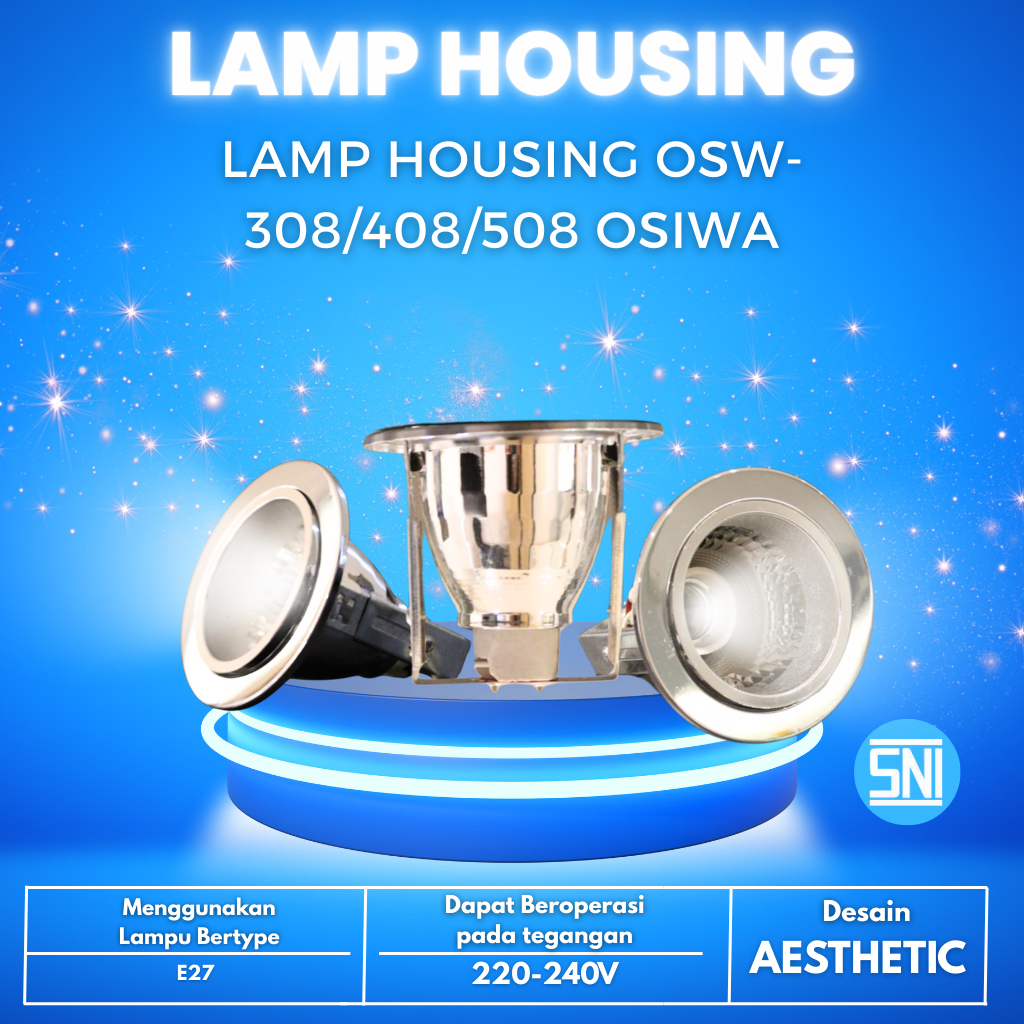 Osiwa Housing Lampu Downlight Lampu Sorot Peralatan Elektronik Osiwa-308/408/508 Menggunakan Lampu E