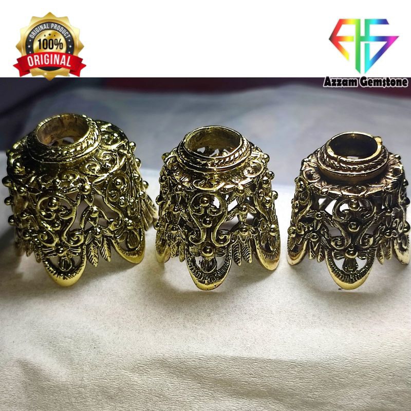 Cincin Ring Mendak Tajong Melayu Besar Logam Kuningan Coin