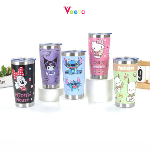 VOOVA Tumbler Kartun Lucu Stainless Steel/ Tumbler Stainless Steel 304/ Botol Minum/ Mug Stainless S
