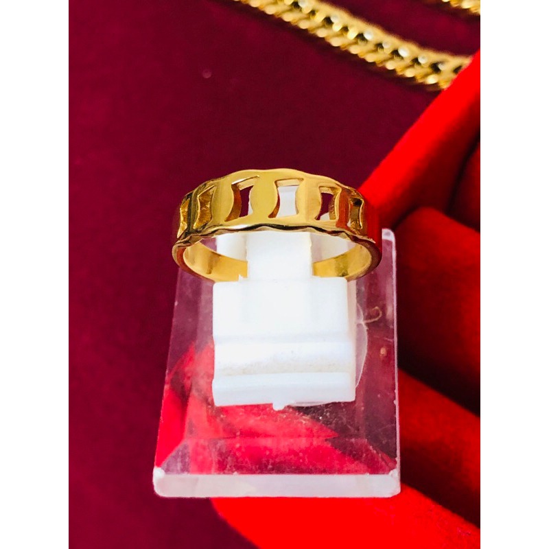 cincin pagi sore titanium motip emas 99