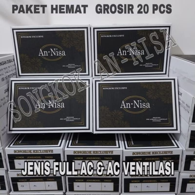 PECI SONGKOK FULL AC AN-NISA GROSIR 20 PCS TINGGI 7 8 9 10 CM