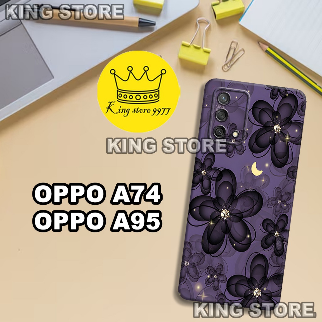 (KS5)  Softcase karet untuk OPPO A74 - OPPO A95 Motif gambar karakter Bunga/casing OPPO A74 - OPPO A