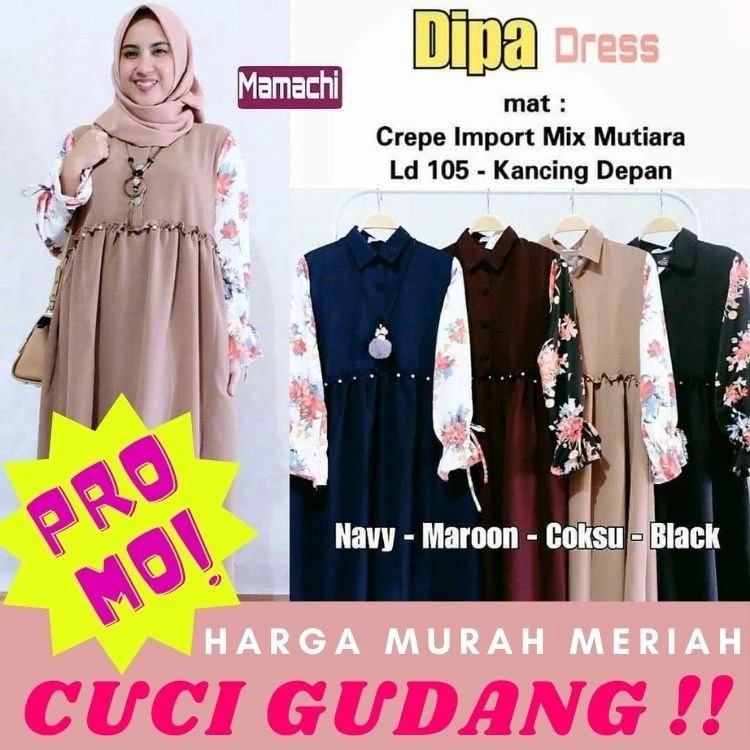 Harga Promo Cuci Gudang DIPA DRESS Balotelly Baju Gamis Wanita Hijab Muslimah Murah Baju Model Terba
