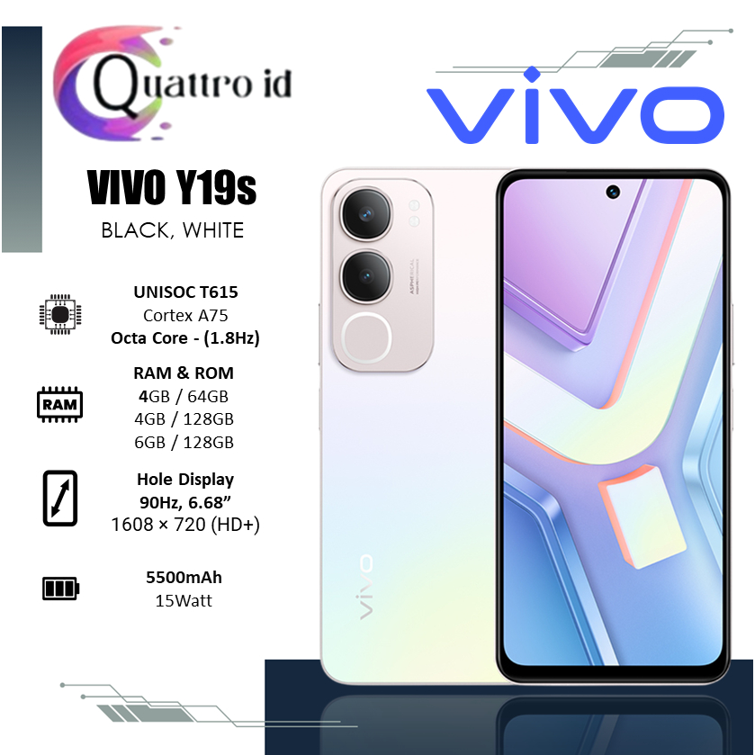 Vivo Y19S 4/64Gb 4/128Gb 6/128Gb battery 5500mAh Kamera 50 MP Garansi Resmi