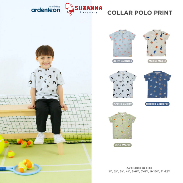Ardenleon Kemeja Polo Anak - Collar Polo Shirt Print