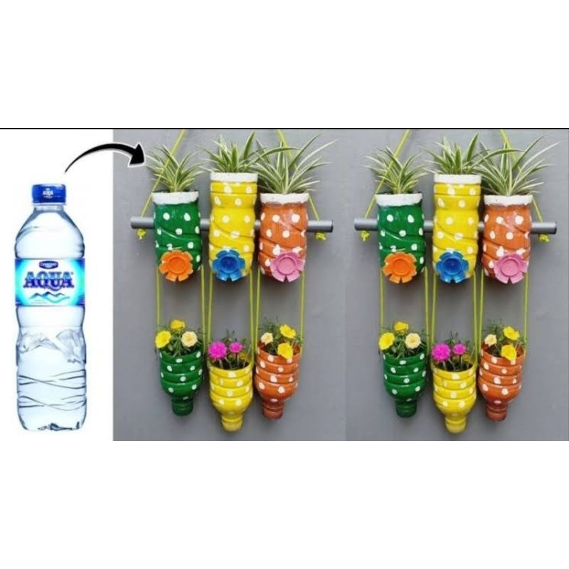 pot bunga gantung dari botol bekas 1.5 liter ,1pcs