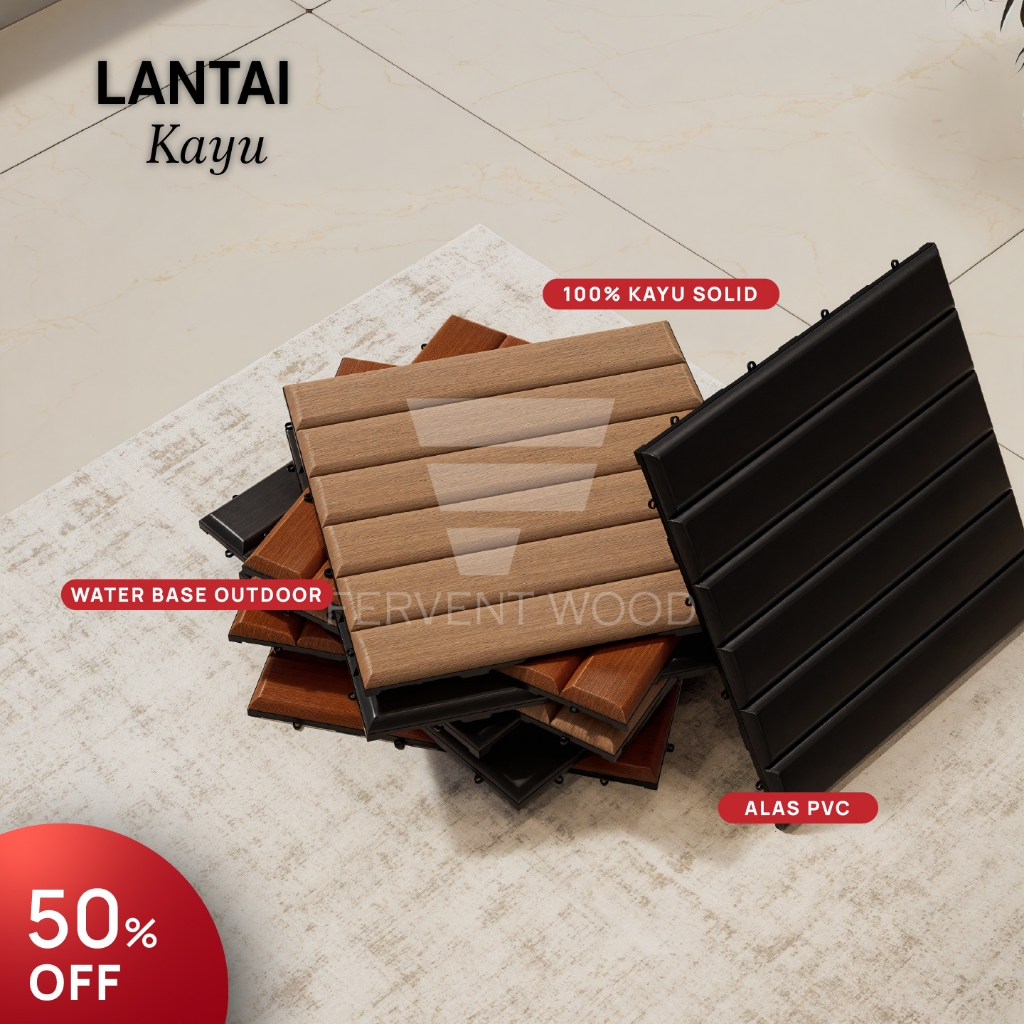 Fervent Wood Lantai Kayu Flooring Decking Tile Ubin Parket Parquet Portable Indoor Outdoor