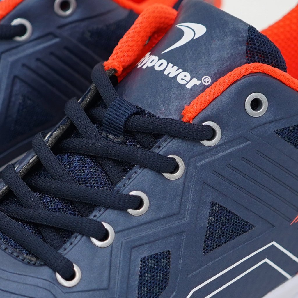 Best Sale Flypower Losari 06 Sepatu Badminton Pria Wanita Navy Hot Orange White Ringan, Anti Slip,