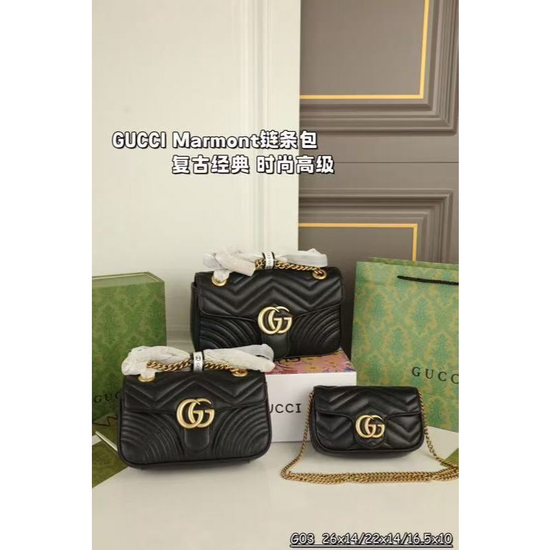 GGG Marmont tas rantai mini Marmont 26cm，22cm，16.5cm