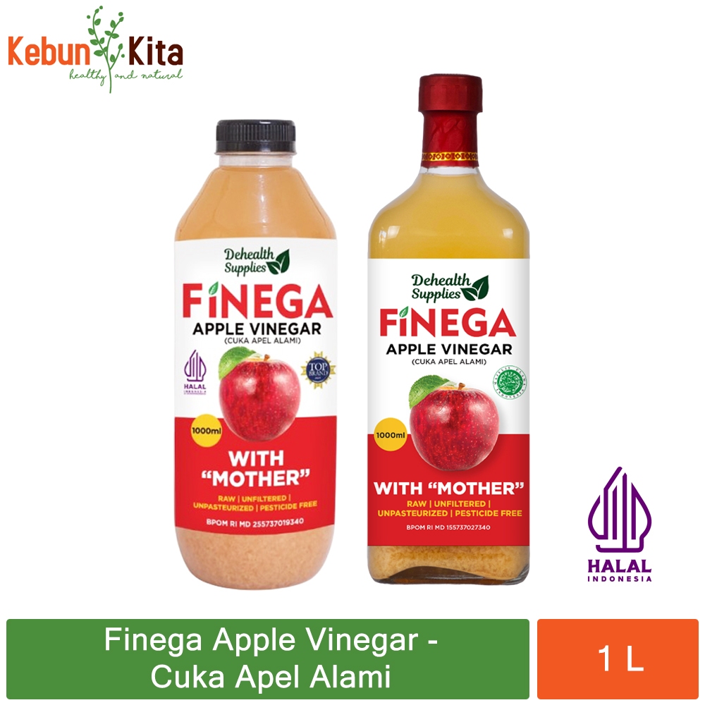 

Finega / Vinega Apple Vinegar 1 L with The Mother (Botol Kaca)