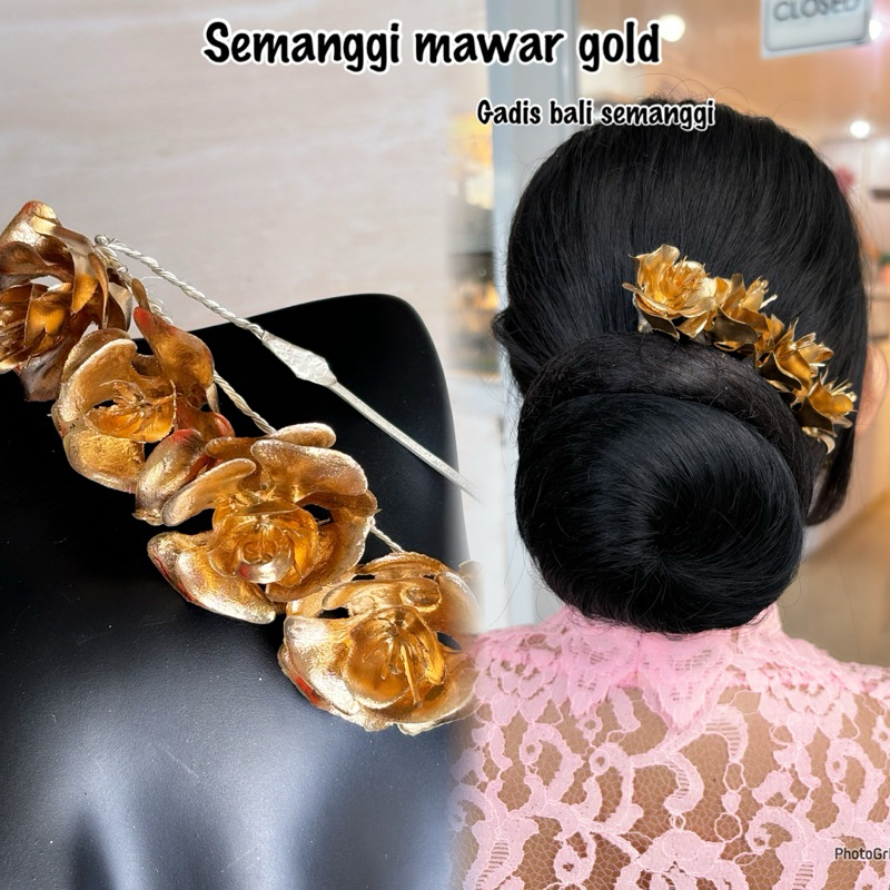 semanggi mawar gold/ bunga sanggul