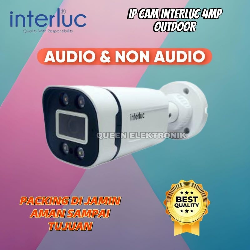 Ip cam Outdoor Colorvu full color audio 4MP Interluc - Cctv Ipcam Interluc 4MP Colorvu - Cctv Outdoo