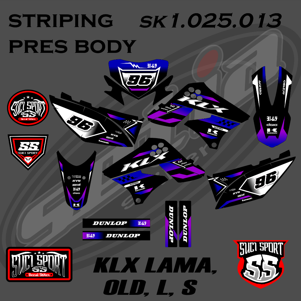 Decal Sticker KLX Old/Lama, L, S, 2009-2015, Full Body-Glosy-Doff (013)