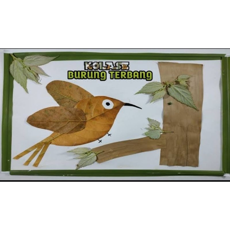 kolase burung dari daun kering