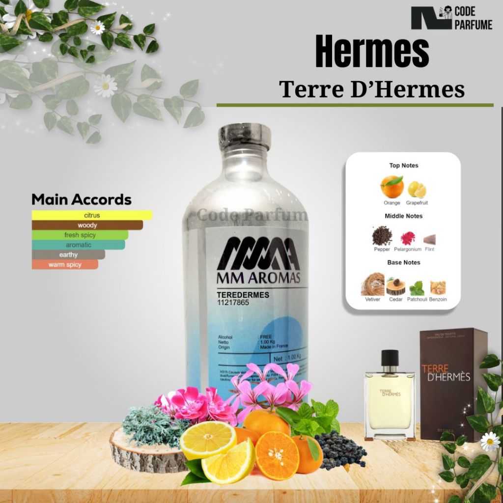 Bibit murni parfum mm Aromas/ 100ml Terre D'Hermes  REPACK /Hermes / bibit parfum/ parfume
