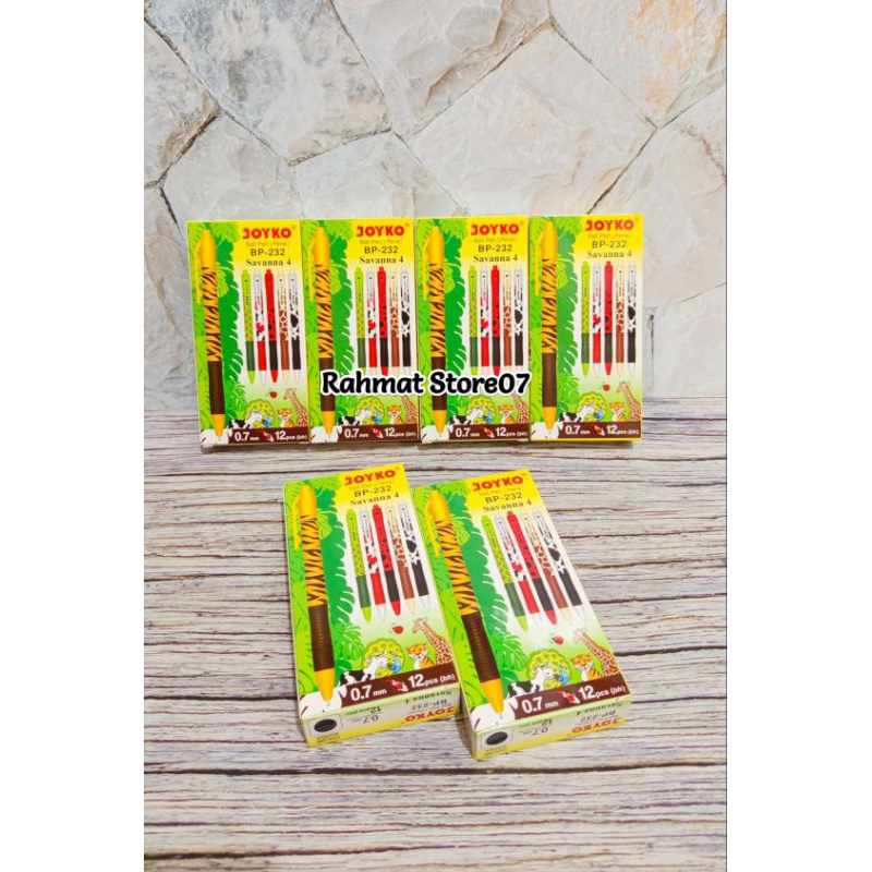 

( 1 Pak ) Pulpen Ball Pen ( Pena )/ Pulpen Joyko Savana 4 BP-232 0.7mm