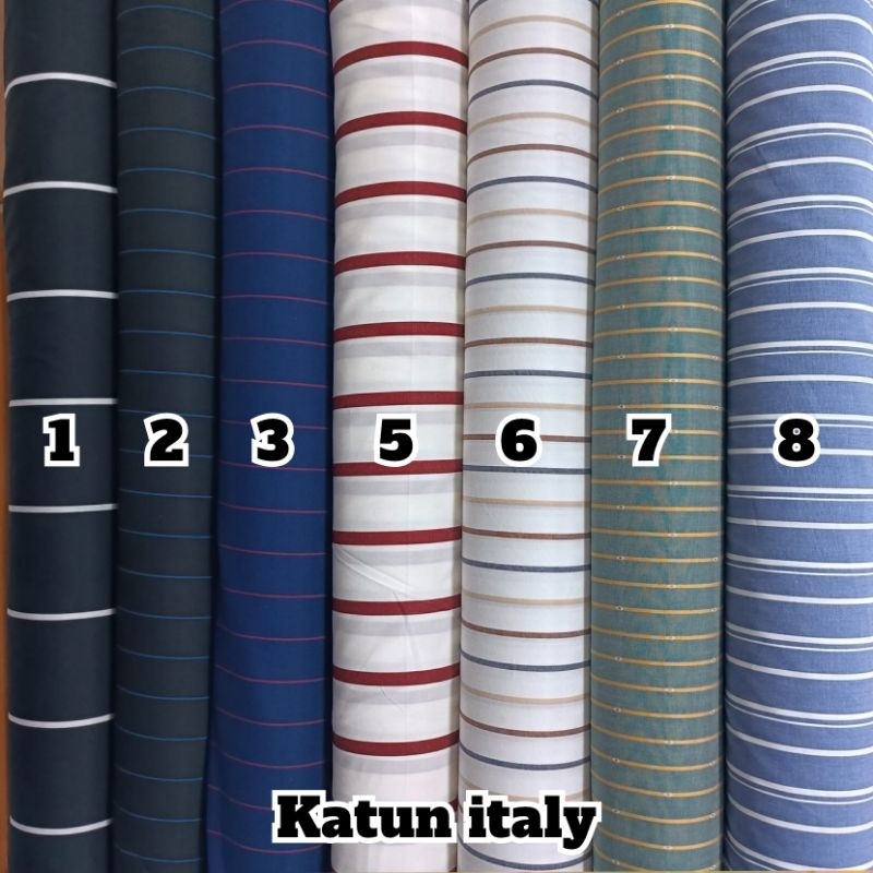 Kain katun italy motif salur/garis-garis