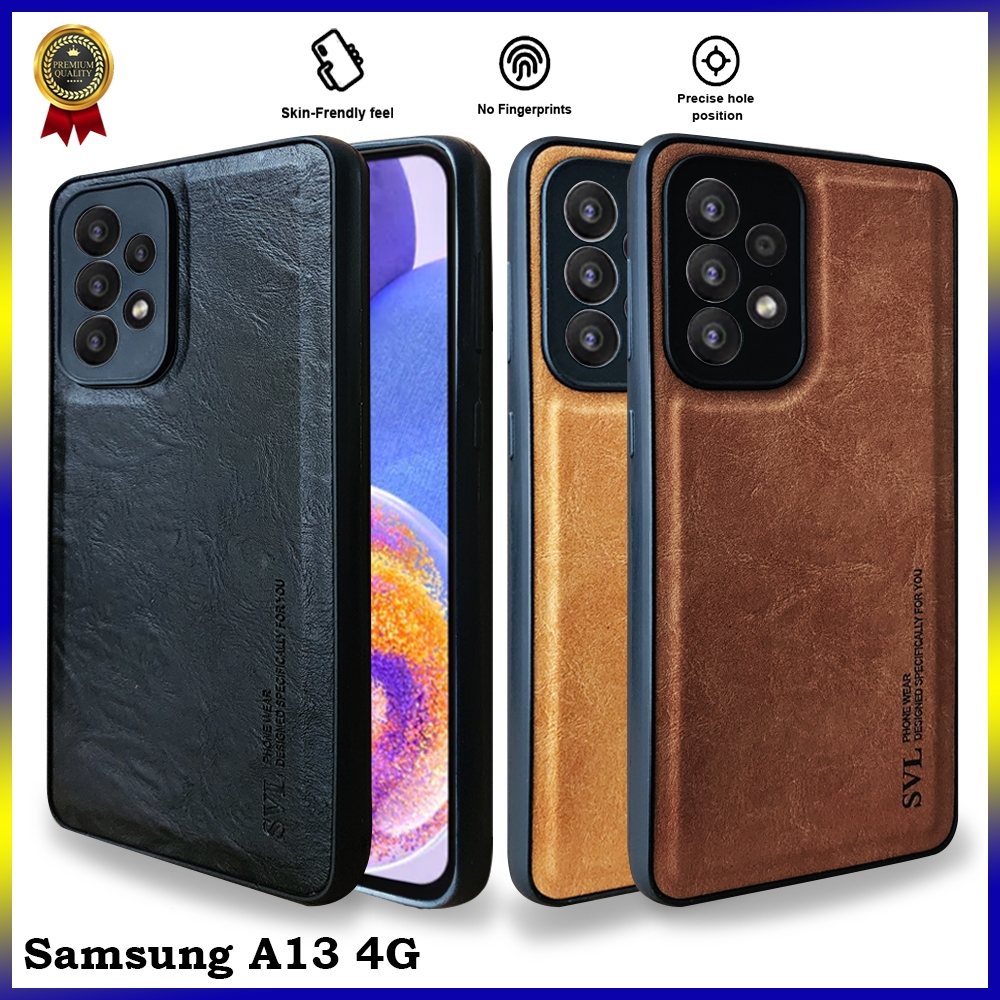 [ CUCI GUDANG ] Casing Hp Samsung A13 4G Case SVL Leather Casing Slim Softcase Kulit