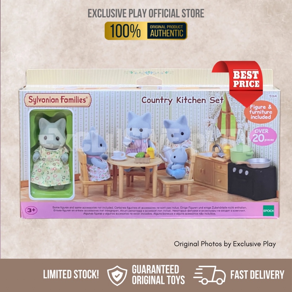 Sylvanian Families - Country Kitchen Set 5164 Mainan Dapur Anak Original + Figur