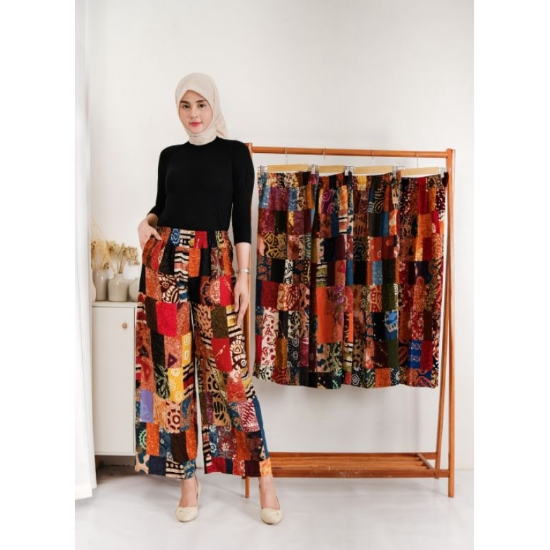 KODE P16U CELANA PANJANG WANITA KULOT PERCA BATIK JOGJA UNIK SANTAI PEKALONGAN ELEGAN