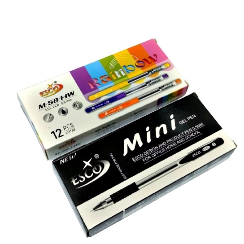 

[ERA] Bolpen Esco Mini Gel Pen tinta hitam isi 12pcs