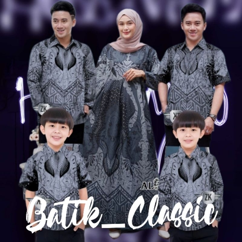 DASI ABU || Batik kemeja Ayah Dan Anak || Gamis Batik Keluarga || Batik Couple ayah ibu dan anak Lak