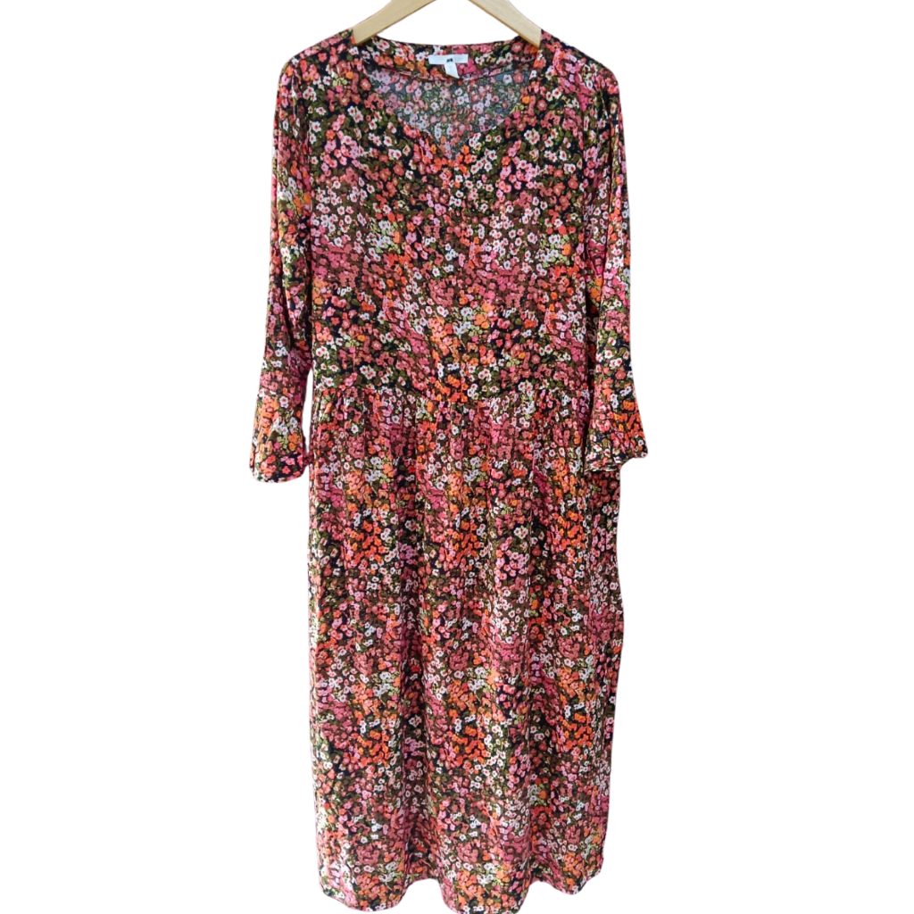 Dress Atasan Wanita Lengan Panjang Motif Bunga Dres Santai dirumah lengan panjang Dres Hamil