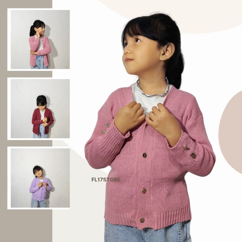 sweater cardigan rajut anak usia 3-4-7 tahun cardigan rajut perempuan