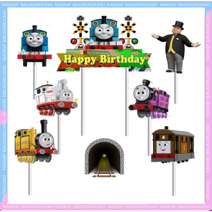 

oper Murah Karakter THOMAS Hiasan Kue Ulang Tahun Decorasi Cake Happy Birthday