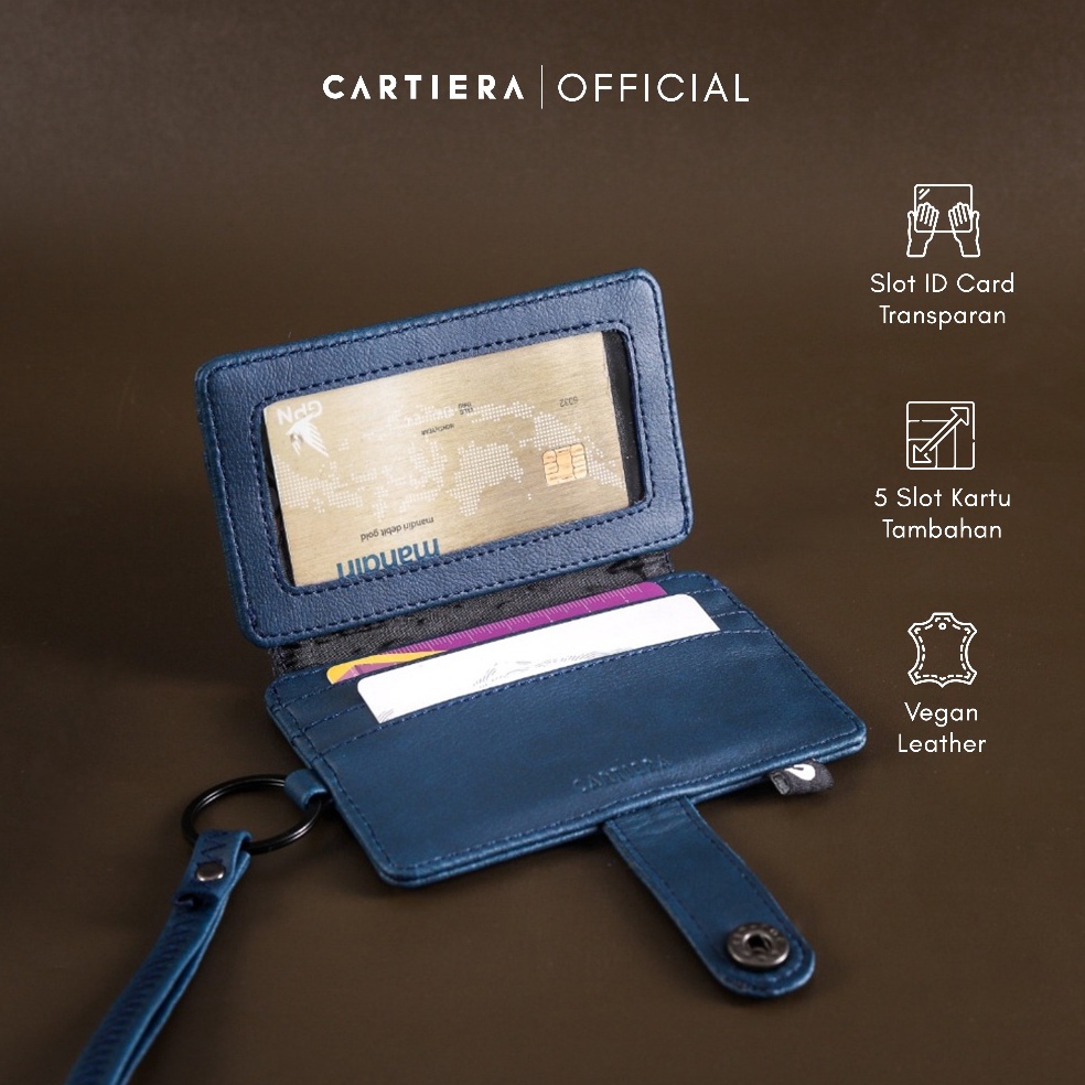 

KODE W69T Cartiera Odet Lanyard ID Card Name Tag Kalung Pria Wanita Kulit Praktis Premium