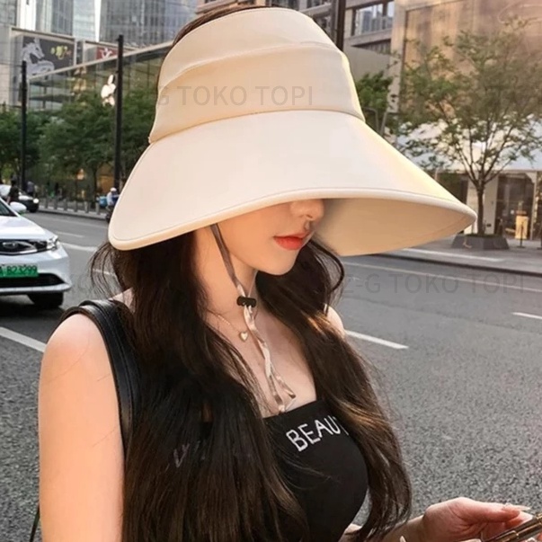 KODE V12N topi wanita topi pantai wanita berhijab Topi golf topi olahraga wanita bucket hat anti uv 