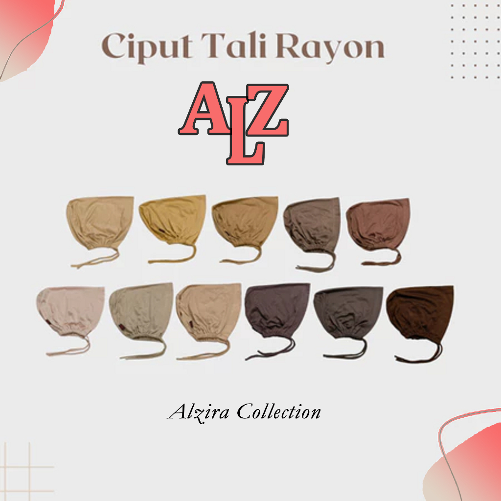 Ciput Hijab Instan Rayon untuk Wanita Dewasa dengan Dalaman Hitam Putih & Full Warna