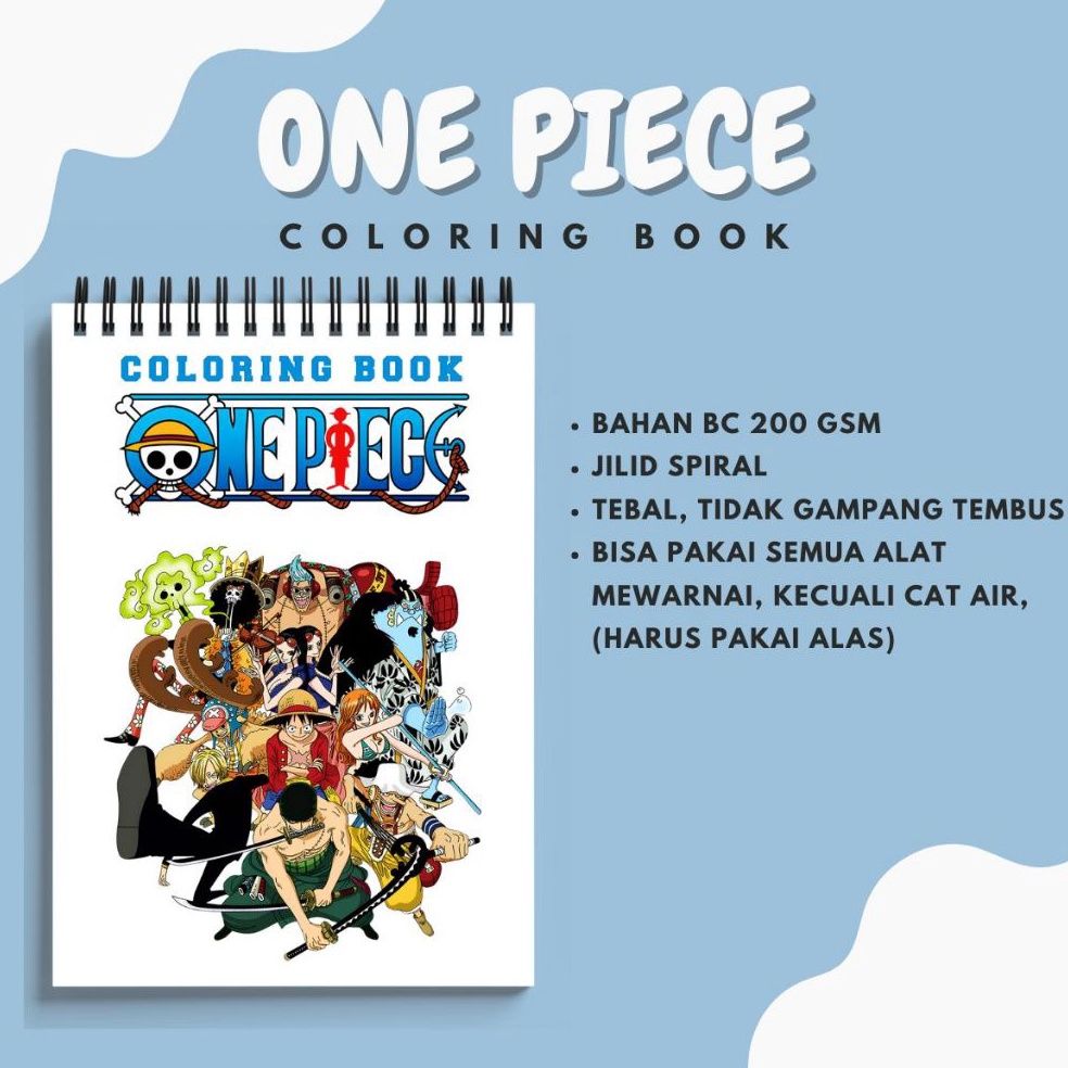 

KODE O94D ONE PIECE Coloring Book Cozy Relaxing Activity Buku Mewarnai Remaja Dewasa Aesthetic Kertas Tebal