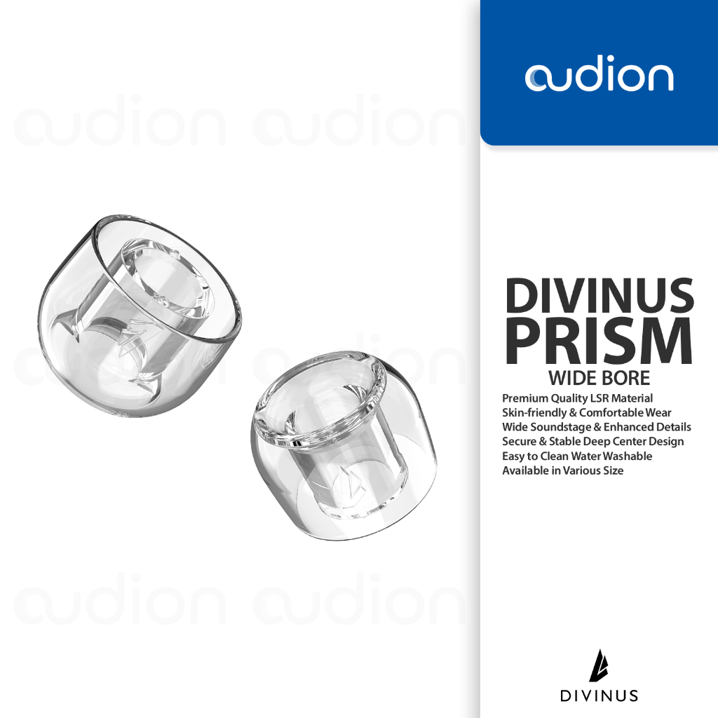 DIVINUS PRISM Wide-Bore | Premium LSR Sillicone Eartips for IEM/TWS