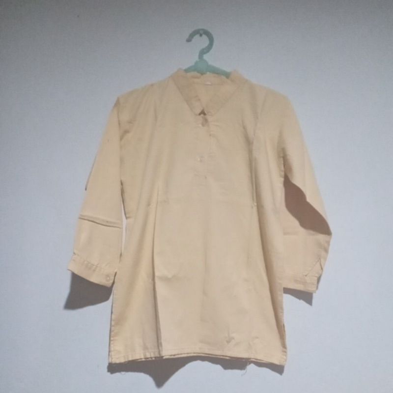 AQL Baju Anak Koko Kuning Polos Lengan Panjang