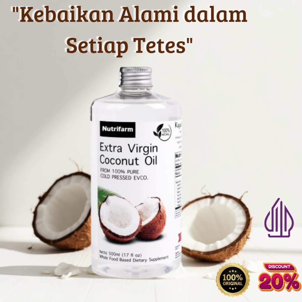 

vco minyak kelapa Nutrifarm Extra Virgin Oil Coconut Cold Halal Minyak original Murni 500ml