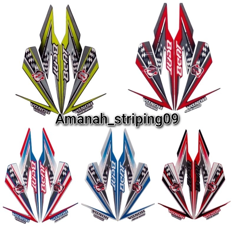 Set stiker striping standart motor Beat fi 2018 - body polet beat fi 2018