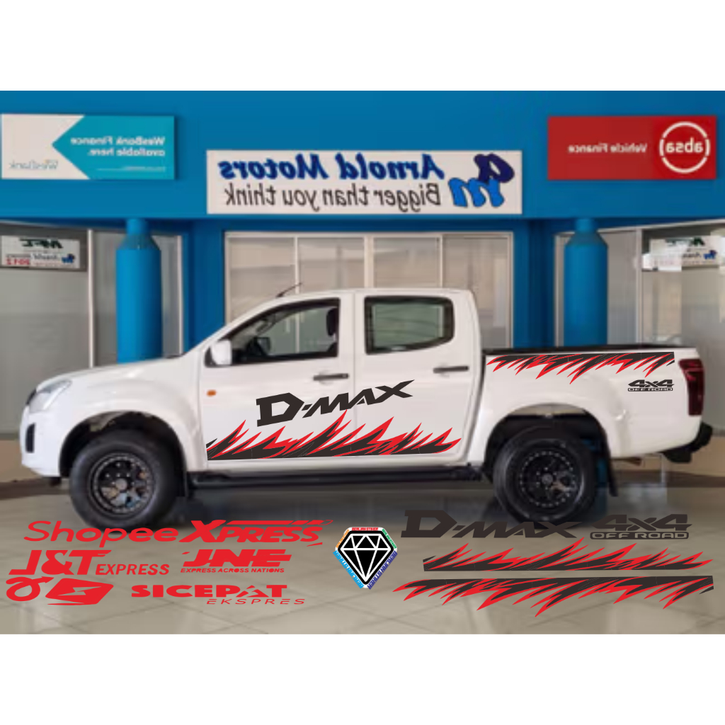 stiker mobil dmax cutting stiker lis bodi samping mobil isuzu dmax terbaru keren