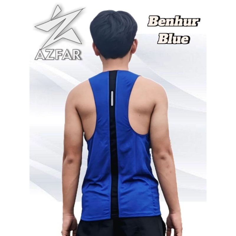 Singlet Running Two Tone Style 03 / Singlet Running polos Biru Benhur / Singlet Running Marathon / S
