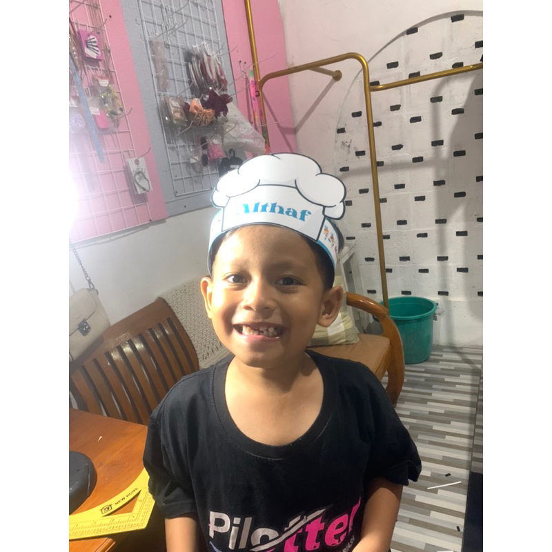 Topi Chef untuk anak² Costum ,Event Market Day/Bisnis Day di sekolah