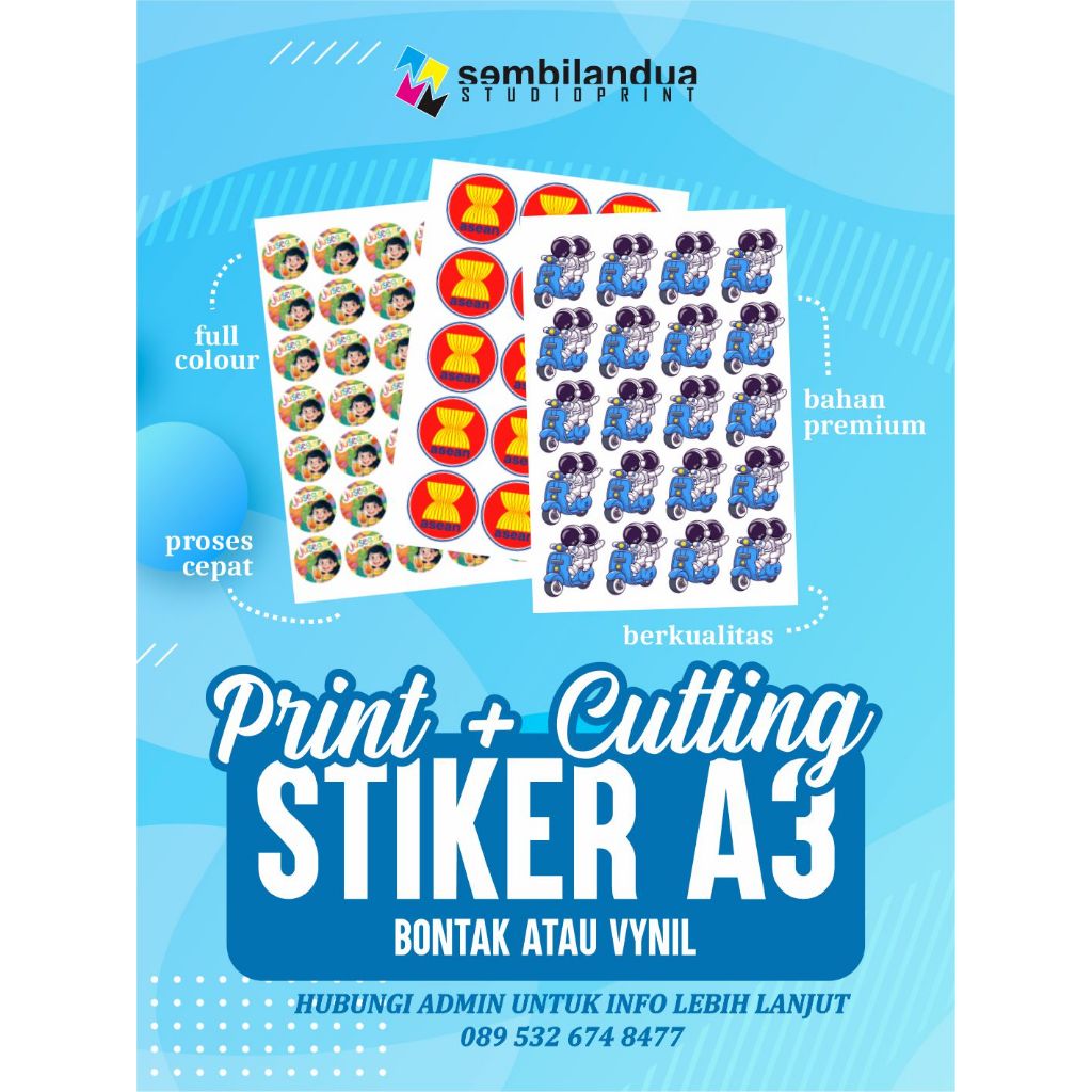

PRINT CETAK DAN CUTTING KERTAS STIKER VYNIL A3+ || STIKER LABEL, STIKER KEMASAN, STIKER LOGO PUWALING MURAH DI ONLINE SHOP