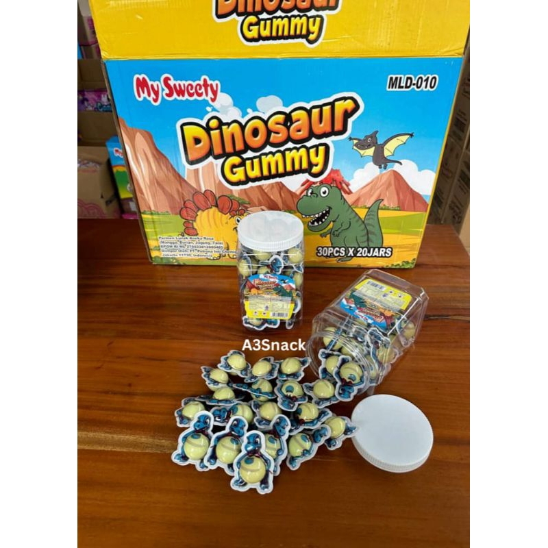 

gummy candy bentuk dinosaurus 1 toples isi 30 pcs