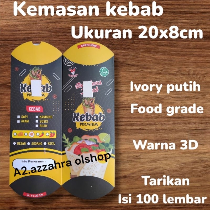 

KERTAS KEMASAN KEBAB / 100 LEMBAR DUS WADAH KEBAB